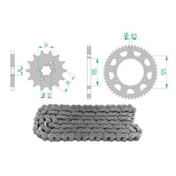 Kettenkit 13 x 53 / 420 ohne O-Ring (K1376) Stahl