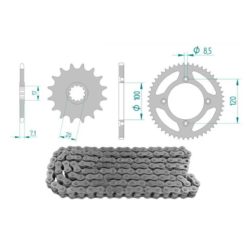 Kettenkit 13 x 50 / 420 ohne O-Ring (K4180) Stahl