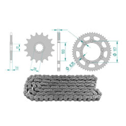 Kettenkit 11 x 58 / 420 ohne O-Ring (K3601) Stahl