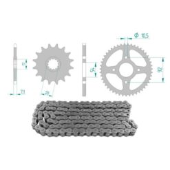 Kettenkit 14 x 60 / 420 ohne O-Ring (K3438) Stahl
