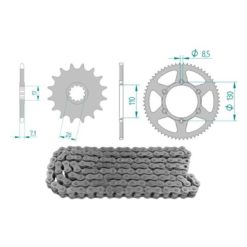 Kettenkit 13 x 56 / 420 ohne O-Ring, Stahl