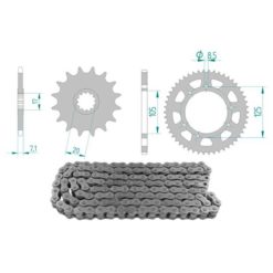Kettenkit 14 x 60 / 420 ohne O-Ring (K3437) Stahl