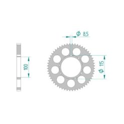 Zahnkranz 428/56Z Alu silber Fantic TX 180 / TL 50 -> 2017