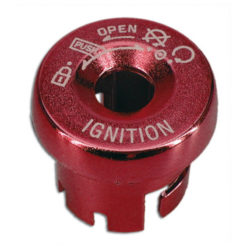 Abdeckung Zündschloss MBK Nitro/Yamaha Aerox rot eloxiert