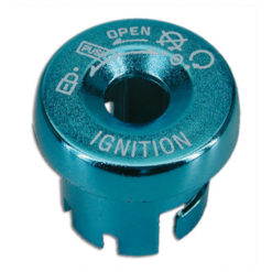 Abdeckung Zündschloss MBK Nitro/Yamaha Aerox blau eloxiert