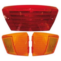 Rücklichtglas rot mit Blinkergläser orange CE