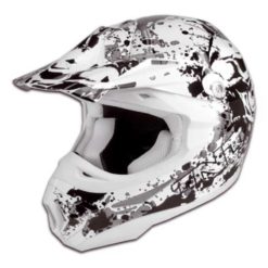 Helm Cross poly dead head weiss/schwarz Grösse XS NETTOPREIS