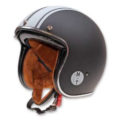 Jet Helm Retro LE MANS II SV Speed Mat schwarz/weiss (Grösse M)