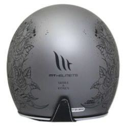 Jet Helm Retro LE MANS II SV Skull & Roses Grey, Grösse L
