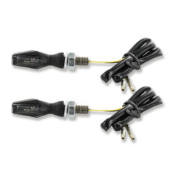 Blinker COB Mini LED schwarz, Glas getönt CE (Paar)