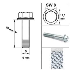 Schrauben Motorengehäuse M6x95mm SW 8mm (10 Stück)