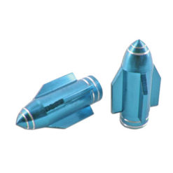 Ventildeckel TNT Rocket blau eloxiert (2 Stück)