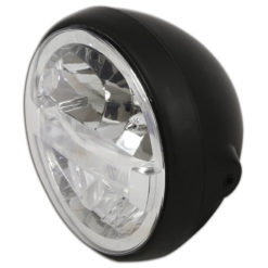 Scheinwerfer LED HIGHSIDER BRITISH STYLE T4 190mm, schwarz E-Hom