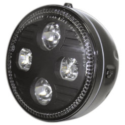 Scheinwerfer LED HIGHSIDER ATLANTA (S) 145mm, schwarz E-Hom