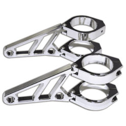 Scheinwerferhalter HIGHSIDER CNC Alu, kurz, chrom Ø49-54mm