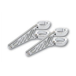 Scheinwerferhalter HIGHSIDER CNC Alu, lang, chrom Ø42-43mm