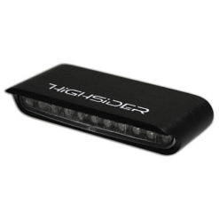 Blinker LED HIGHSIDER STRIPE ALU schwarz/transparent E-Hom