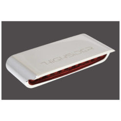 Rücklicht LED HIGHSIDER STRIPE ALU chrom/rot E-Hom