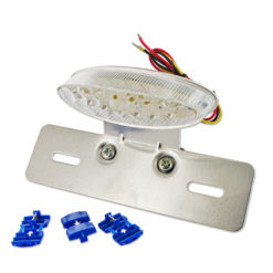 Rücklicht oval LED mit Nummernhalter weiss CE