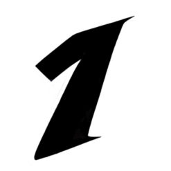 Kleber Nr.1 schwarz 9 cm hoch