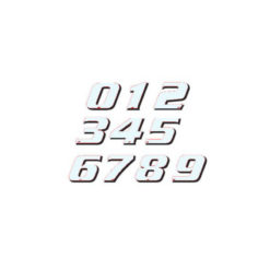 Aufkleber Startnummer 7, Grösse 115mm, weiss