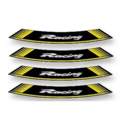 Felgen-Aufkleber-Set Racing gelb-schwarz (8 Stück)