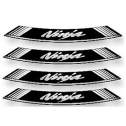 Felgen-Aufkleber-Set Ninja weiss-schwarz (8 Stück)