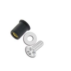 Gummiklemmmuttern M5x15mm inkl. Schrauben alu-silber (10 Stück)