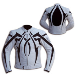 Lederjacke weiss/schwarz (Grösse XL) NETTOPREIS