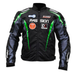 Jacke Motorrad PP passion parts Sponsor schwarz/grün L