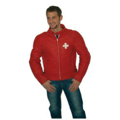 Lederjacke Swiss Racer rot Grösse XXL NETTOPREIS