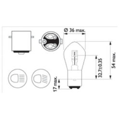 Glühlampe BA20d 12V 35/35W Philips