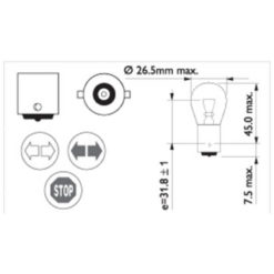 Glühlampe BA15s 12V 21W Philips