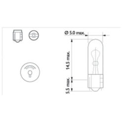 Glühlampe Glassockel T5 12V 2.3W Philips