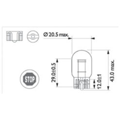 Glühlampe Glassockel T16 12V 21/5W Philips