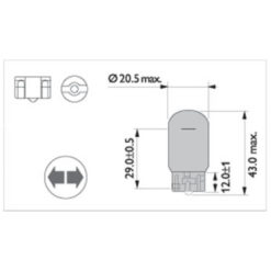Glühlampe Glassockel T16 12V 21W Philips orange