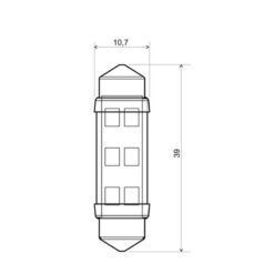 Glühlampe Soffitte LED 12V 6 LED 39mm (2 Stück)