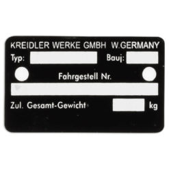 Typenplakette Kreidler Werke 51x31mm