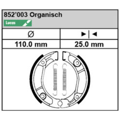 Bremsbacken Lucas MCS 804 (110x25mm)