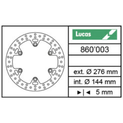 Bremsscheibe Lucas (MST 205) 276/144/5mm