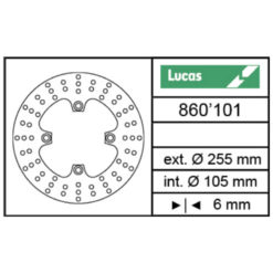 Bremsscheibe Lucas (MST 434) 255/105/6mm