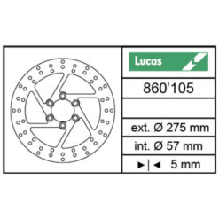 Bremsscheibe Lucas (MST 365) 275/57/5mm