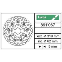 Bremsscheibe Lucas (MSW 258 RAC) 310/62/5mm schwimmend