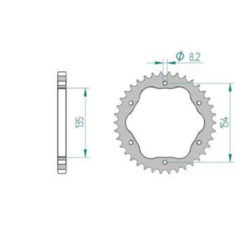 Zahnkranz Ducati Alu Adapter JT760 525/43Z schwarz lackiert