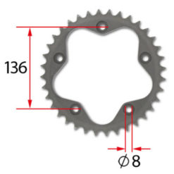 Zahnkranz Ducati Stahl Adapter 520/41Z