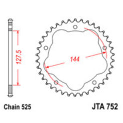 Zahnkranz Stahl Ducati Adapter JT750 525/46Z