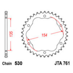 Zahnkranz Stahl Ducati Adapter JT760 530/40Z