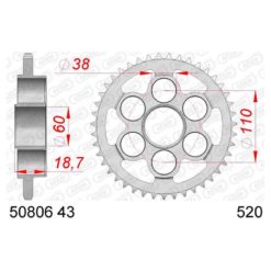 Zahnkranz AFAM 520/43Z Stahl