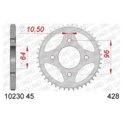 Zahnkranz AFAM Stahl Honda 428/45Z verzinkt