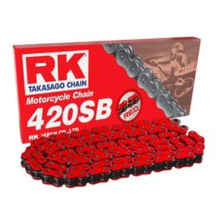 Kette 420 RK 420SB 140L, verstärkt, ohne O-Ring, FR (rot)